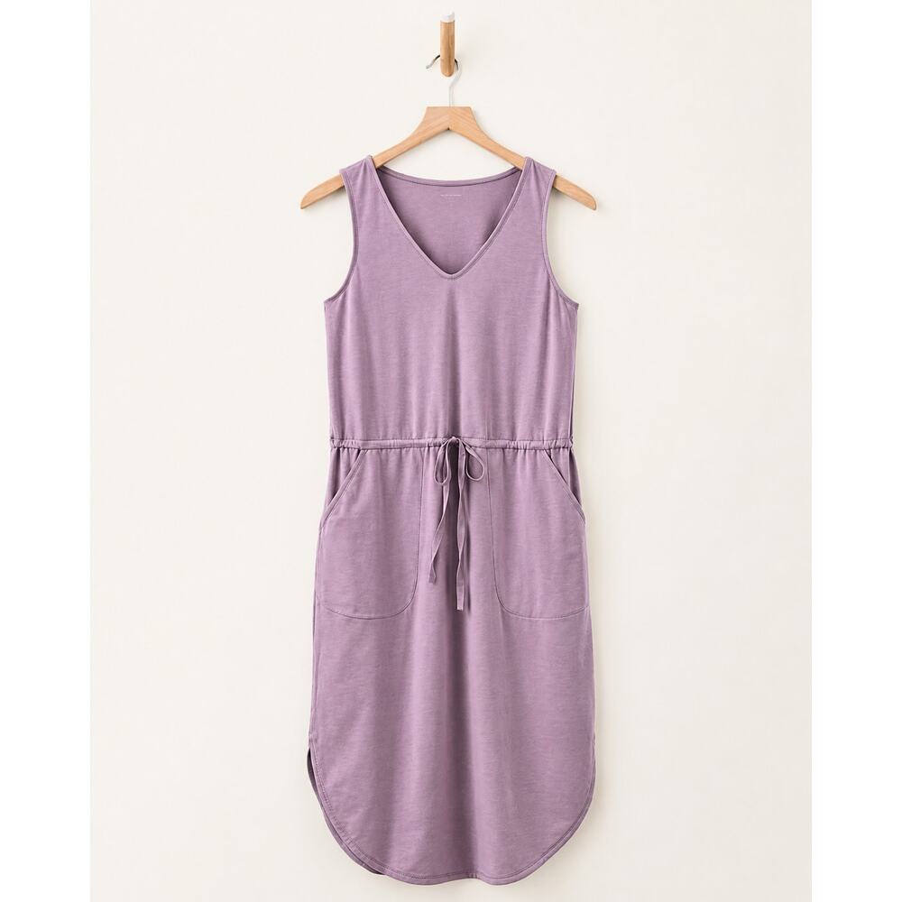 Garnet Hill Recycled Easy Knit Tank Dress Purple Sz Small